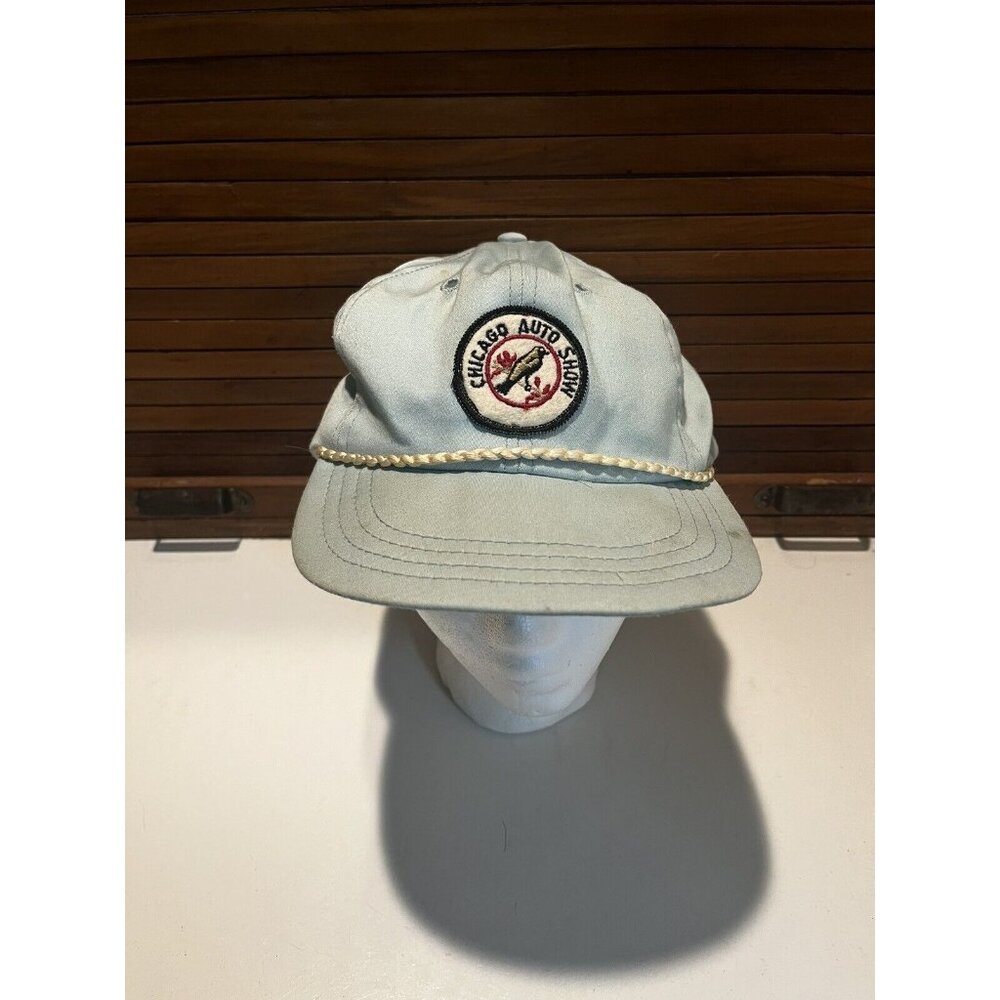 60s-70s Vintage Derby Cap Brand Chicago Auto Show Rope Hat Adjustable w/ Issues